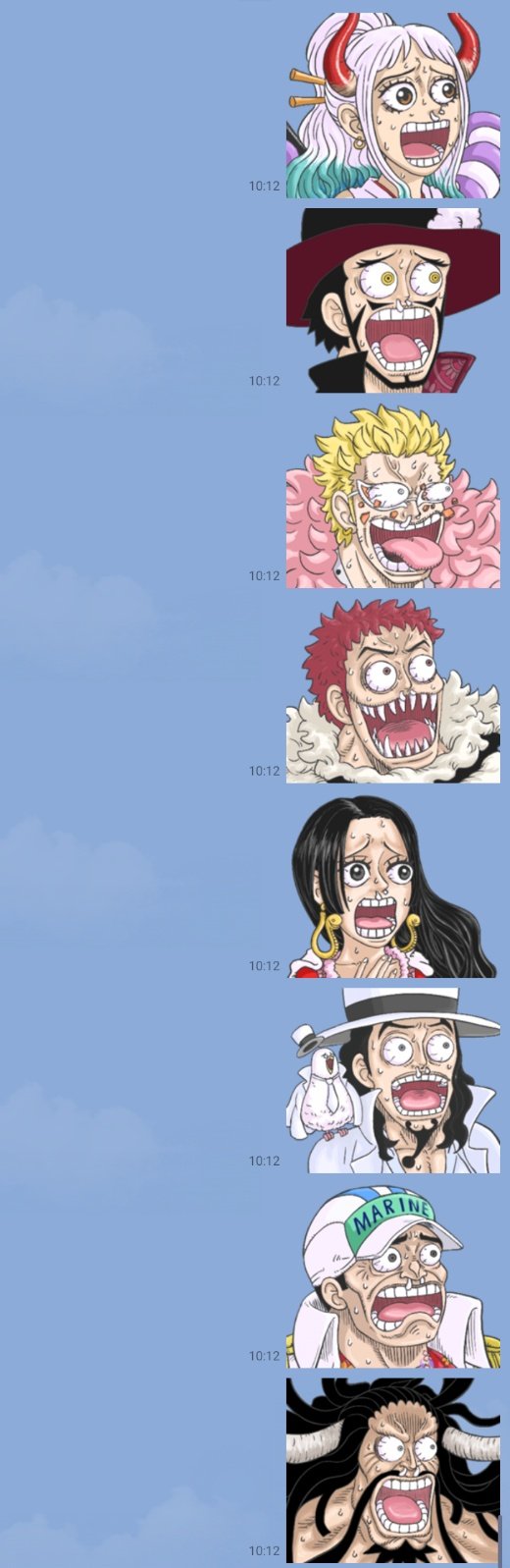 Habaro One Piece コラボスタンプ びっくり顔スタンプ 期間限定販売中です 作品url T Co Fsmrfgi4aj ワンピース Onepieceスタンプ ヤマト 赤犬 カイドウ ハンコック ドフラミンゴ ルッチ ミホーク カタクリ びっくり 変顔 ライン