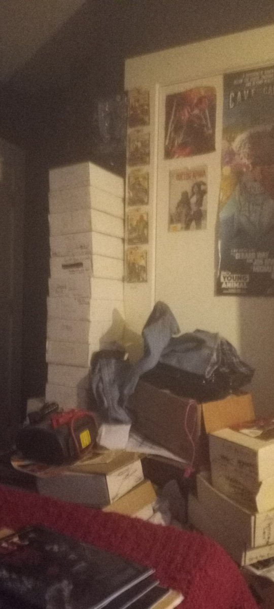 ReeferManRevie1's tweet photo. #IveGotIssues and this is just another portion of the boxes I have to look through to find my radiant black first six issues https://t.co/3qYohtKZCU