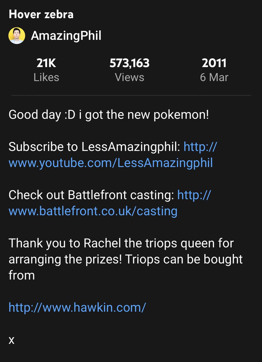 throwbackdnp's tweet photo. AmazingPhil uploaded: Hover zebra - 11 years ago today (March 6th 2011) https://t.co/QAdxCPWdqG