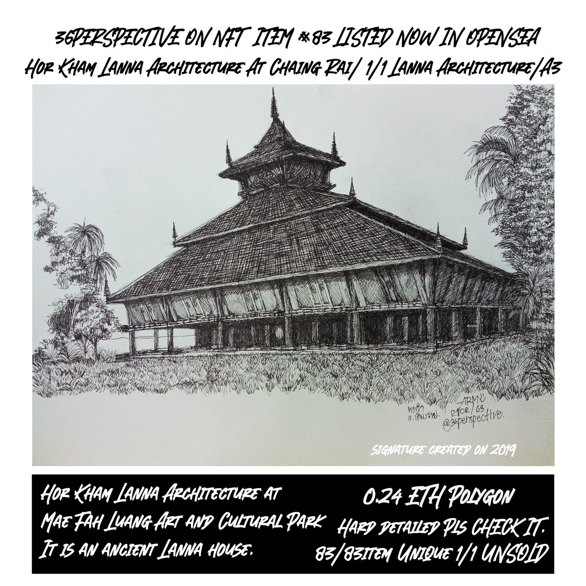 thirtysixman1's tweet image. Say Hi📌LISTED💯💎Polygon /Lanna Architecture
item 83 Hor Kham Lanna Architecture At Chaing Rai.
83/83 unique 1/1  Thank for Support.UnSOLD ALL.
opensea.io/assets/matic/0…
#NFTs #NFT #nftcollector #NFTartist #NFTCommmunity #NFTcollectibles #NFTthai #NFTTHAILAND #NFTdrop