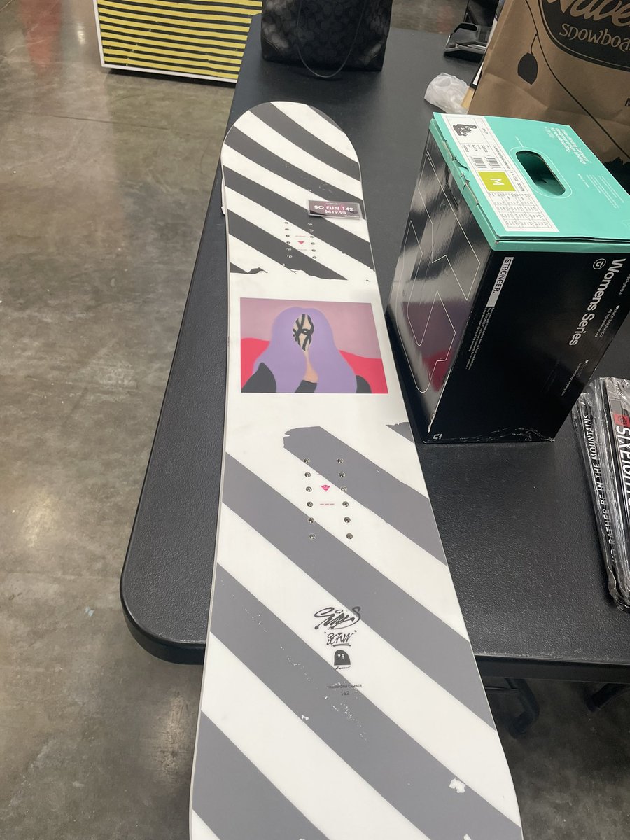 natashajanej's tweet photo. Got a new snowboard today !! Canโt wait to hop the slopes Tomorrow ๐ @SIMSSnowboards #snowboard #waverave #simssnowboards https://t.co/k0opQF2S6b