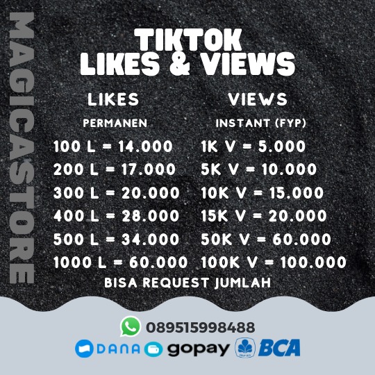 XfessOfficial's tweet photo. Nyari jasa followers, like, view buat TikTok, IG, dll dengan harga termurah?
langsung cek @magicastore aja kak https://t.co/TIJNNnKpwf