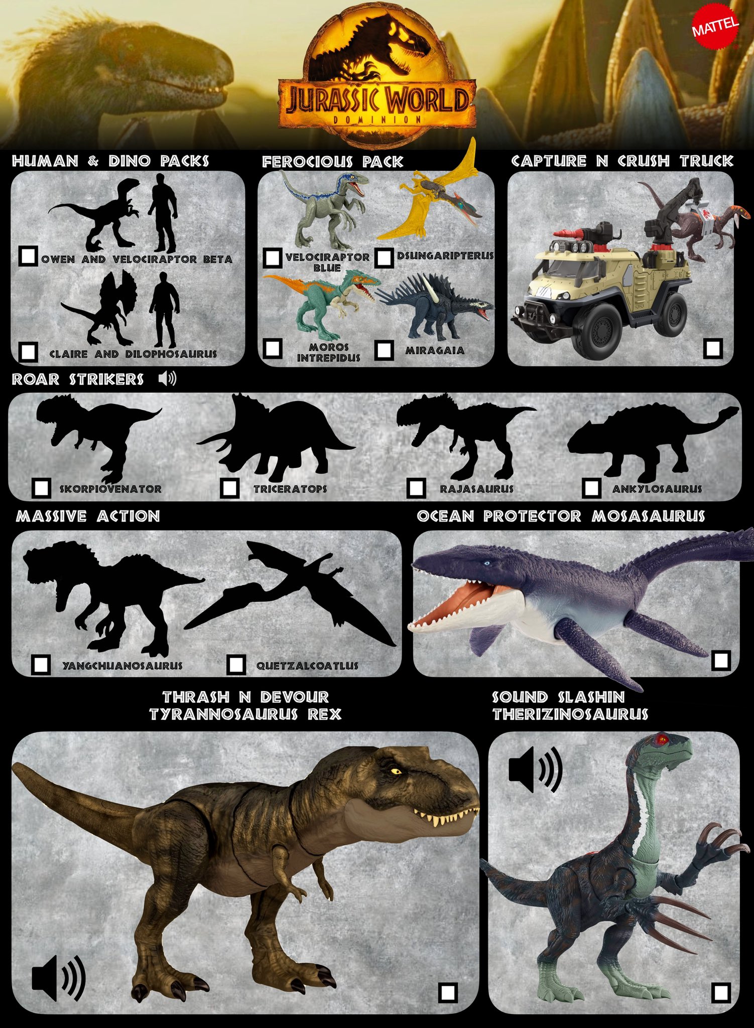 jurassic world toy list