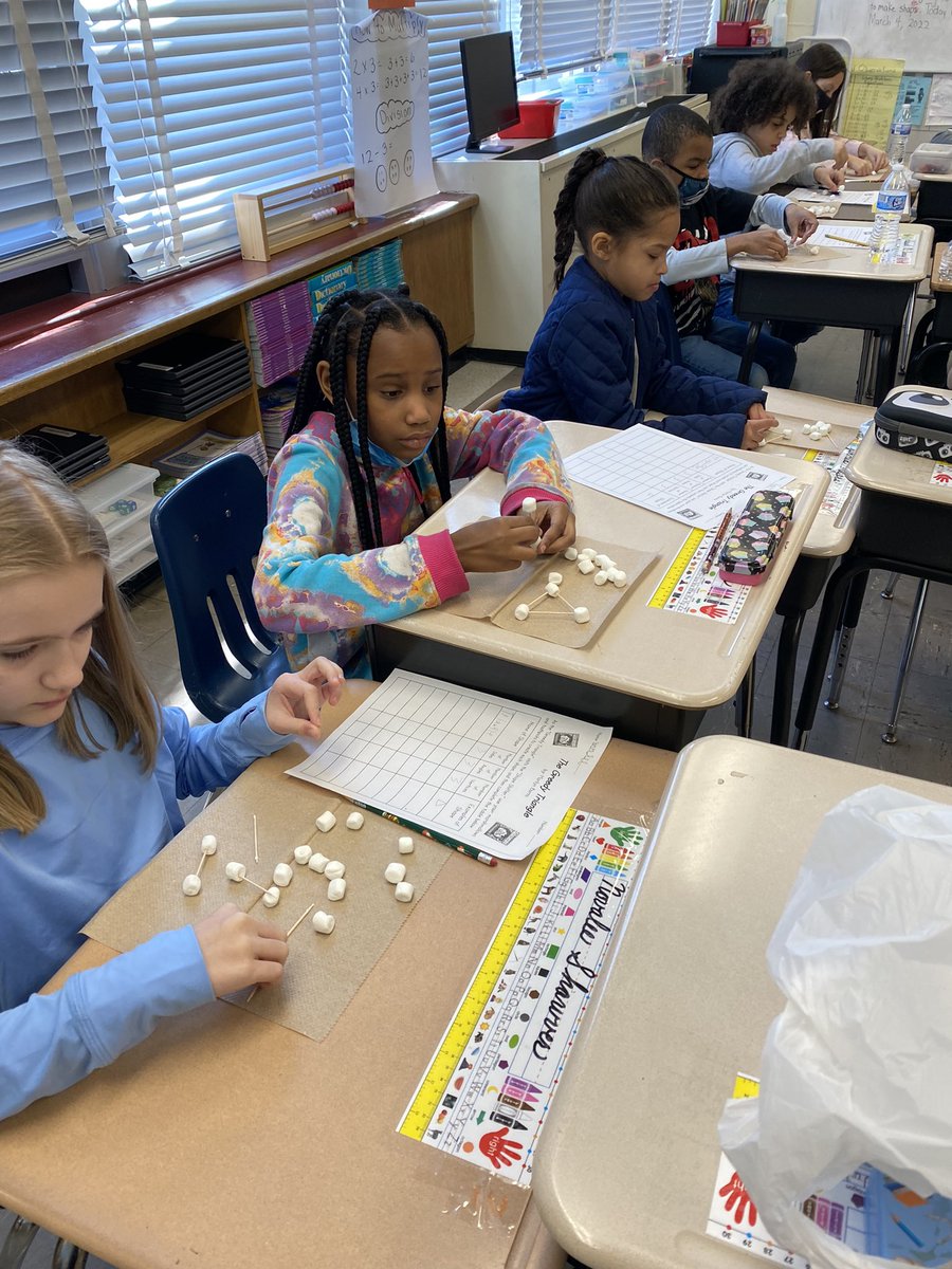 MrsScott2nd's tweet photo. Ss read #TheGreedyTriangle and made shapes with marshmallows @JohnnycakeElem!🍎 https://t.co/thR4gtBzYm