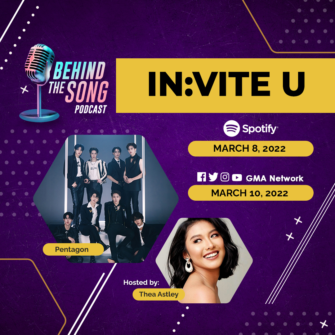 gmanetwork's tweet photo. UNIVERSE, you are in for another treat! Catch #Pentagon as they share their journey in producing their 12th mini-album "IN:VITE U" on #BehindTheSong. Stay tuned! 💙 https://t.co/oNc9QsMoxe