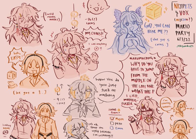 (reposting because i forgot voxs accessories (again 💀)) the mario party collab was so fun LMAO #Akurylic #MystArt #PetraArt #Palouette 