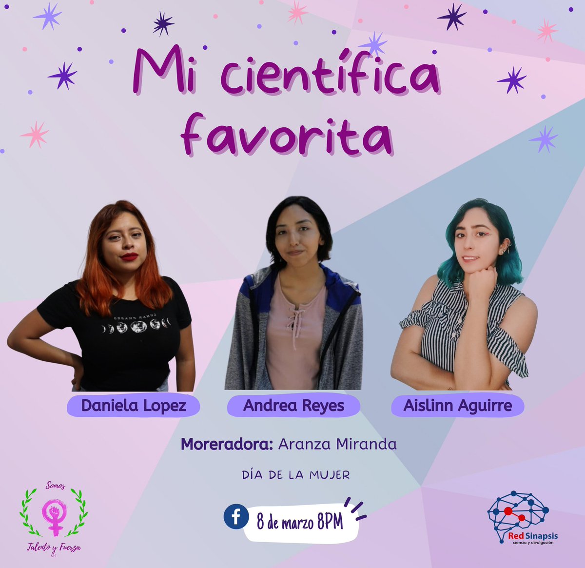 RedSinapsisCD's tweet photo. Por todas las mujeres cuyos nombres han quedado ocultos u omitidos a lo largo de la historia, este próximo 8 de marzo se estará realizando una mesa redonda donde nos compartirán datos de todas estas ejemplares científicas por las cuales no estaríamos aquí. 💜✨
#HazSinapsis #8m https://t.co/mIbPsKbNma