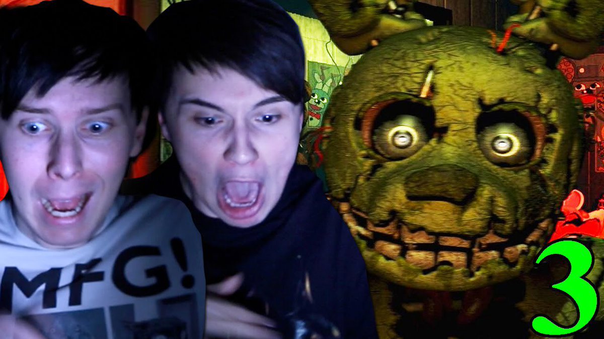 throwbackdnp's tweet photo. DanAndPhilGAMES uploaded: Dan and Phil Play FIVE NIGHTS AT FREDDY’S 3 - 7 years ago today (March 6th 2015) https://t.co/VbP5l8EVKj