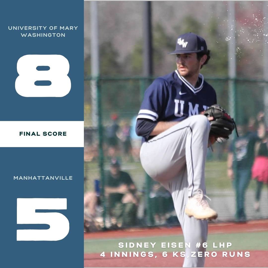 umw_baseball's tweet photo. The Eagles finished their Spring break trip with a 8-5 win over Manhattanville. UMW went 5-1 on the week and LHP Sidney Eisen dealt out of the pen in our final game: 4 innings, 6 Ks and zero runs
#ingeorgewetrust 🦎 https://t.co/VXpCUL1M6r