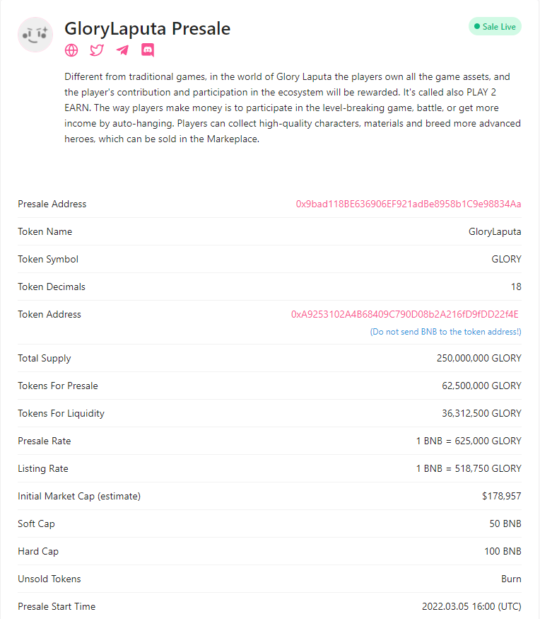 The pre-sale of the first IDO has started, and the pre-sale price is 17% lower than the public sale price. Participate in the snap-up of IDO and have a chance to get rare NFTs!
IDO address pinksale.finance/#/launchpad/0x…