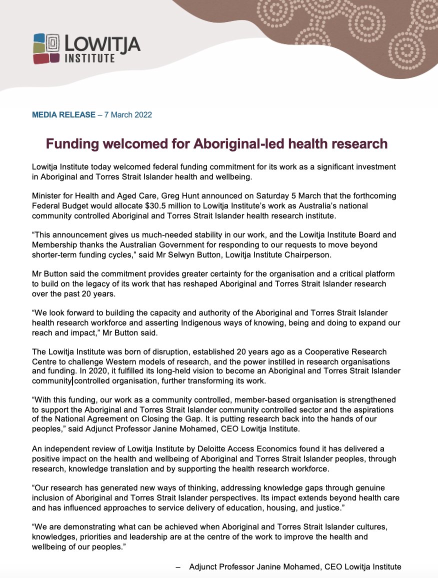 Lowitja Institute tweet media