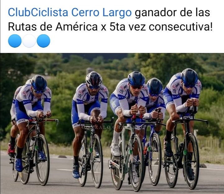 sergiobotana's tweet photo. Impresionante el Club Ciclista Cerro Largo!!! Quinta y récord!! Se sobrepusieron a todo…hace menos de un mes todo se venía abajo. Mantuvieron la serenidad y la fe. Felicitaciones ⁦@jorgegiacinti⁩ Agustín Moreira ⁦@presandrade⁩ Camilo Pimentel,Hernan Silvera,Tabarez https://t.co/dCzd2uTp8M