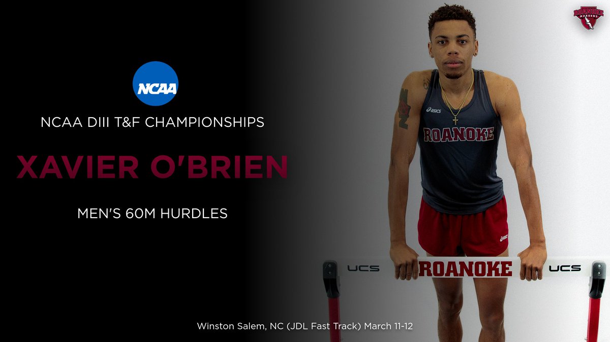 Roanoke_TFXC's tweet photo. Congratulations to Senior Xavier O'Brien on earning his bid to the 2022 NCAA Indoor Track &amp; Field Championships.

📍Winston-Salem, NC 
(JDL Fast Track)
Date: March 11-12

#letsgonoke #togetherasone #itsgotime https://t.co/ZlDoNrGTBw