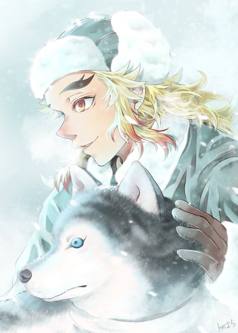 トラはち🐯低浮上さんがTwitterに投稿した煉獄杏寿郎(鬼滅の刃)のイラスト。