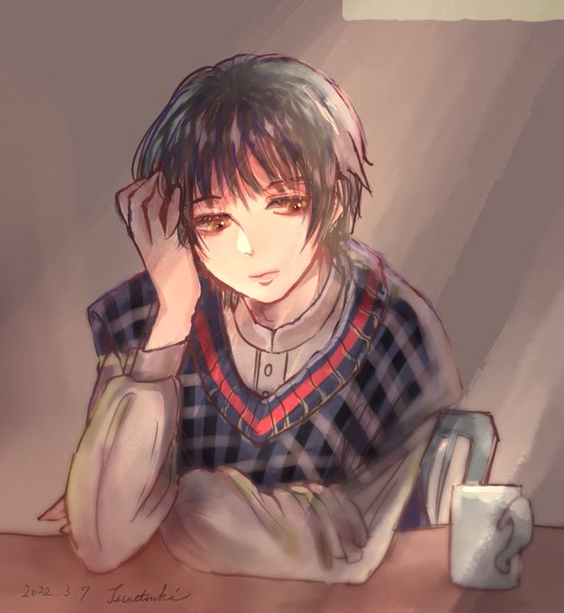 伏せ目のtwitterイラスト検索結果 古い順