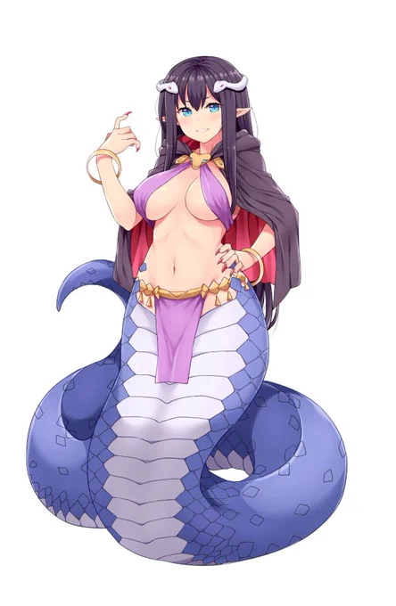 ナーガラージャの【ラナ】です。
半人半蛇のモンスター娘。
魔法が得意でサバサバしたギャルっぽい性格です。

カルティベーターの体験版はこちら。
【18禁ゲームですので注意】
https://t.co/znxjG3bn4t 