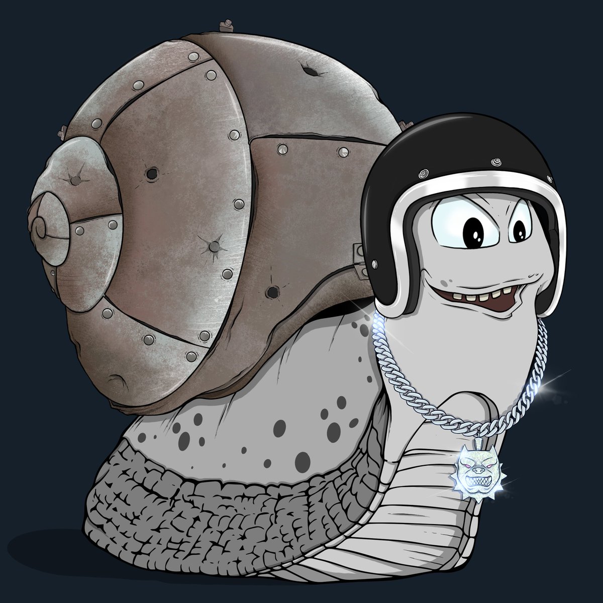 Ned Kelly shell with Silver Pitbull Necklace...love the tones on this War Snail, happy when taking damage.

🚨 PUBLIC SALE NOW LIVE 🚨

Head over to warsnails.com