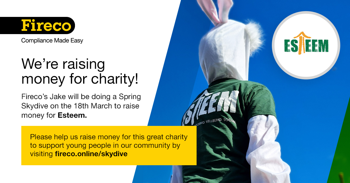 Fireco's tweet photo. Fireco's Jake is doing a Spring Skydive to fundraise for 
@EsteemCharity!

Esteem help provide 14-26-year-olds with wellbeing, vocational and social support - something more crucial than ever.

Donate here: https://t.co/pmKKzgAS1u https://t.co/Qm5EBcGaNg