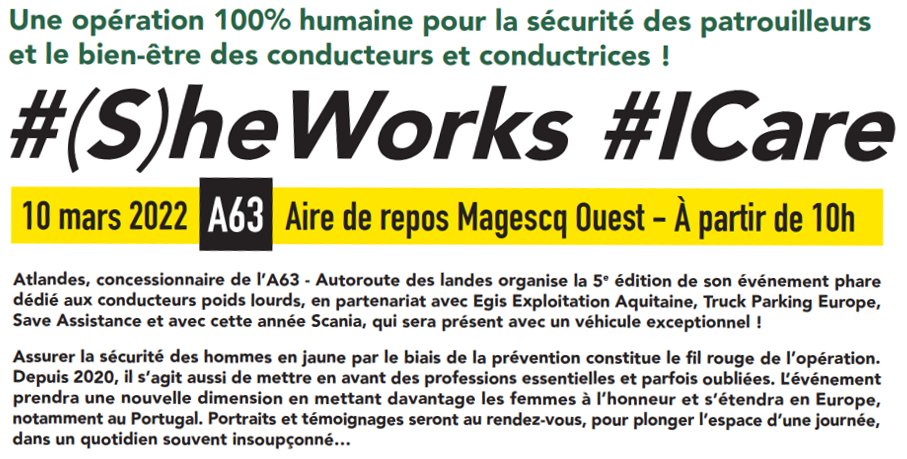 SaveAssistance's tweet photo. Ce jeudi 10 mars 2022 #SaveAssistance sera aux cotés d'#Atlandes pour promouvoir #DocStop auprès des chauffeurs routiers !
DocStop leur permet d'accéder aux soins où qu'ils soient. SA se charge de la logistique (taxi, rdv médical)
#DocStop #chauffeurs #TransportRoutier #A63 https://t.co/ueWE9yHV6p