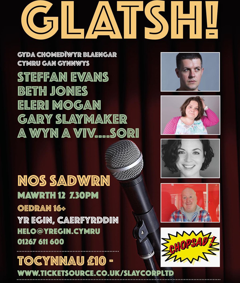 yr_egin's tweet photo. Dydd Llun 😩
Glatsh! Nos Sadwrn 😂
yng nghwmni 🤩 
😜@TheSlay 
😎@SteffEvansHaha 
😘@Eleri_Morgan 
���@bethjonescomedy 
🎟️https://t.co/cPfz2BjUuo
⏰7.30pm, 12.3.22 https://t.co/yomIybfX6X