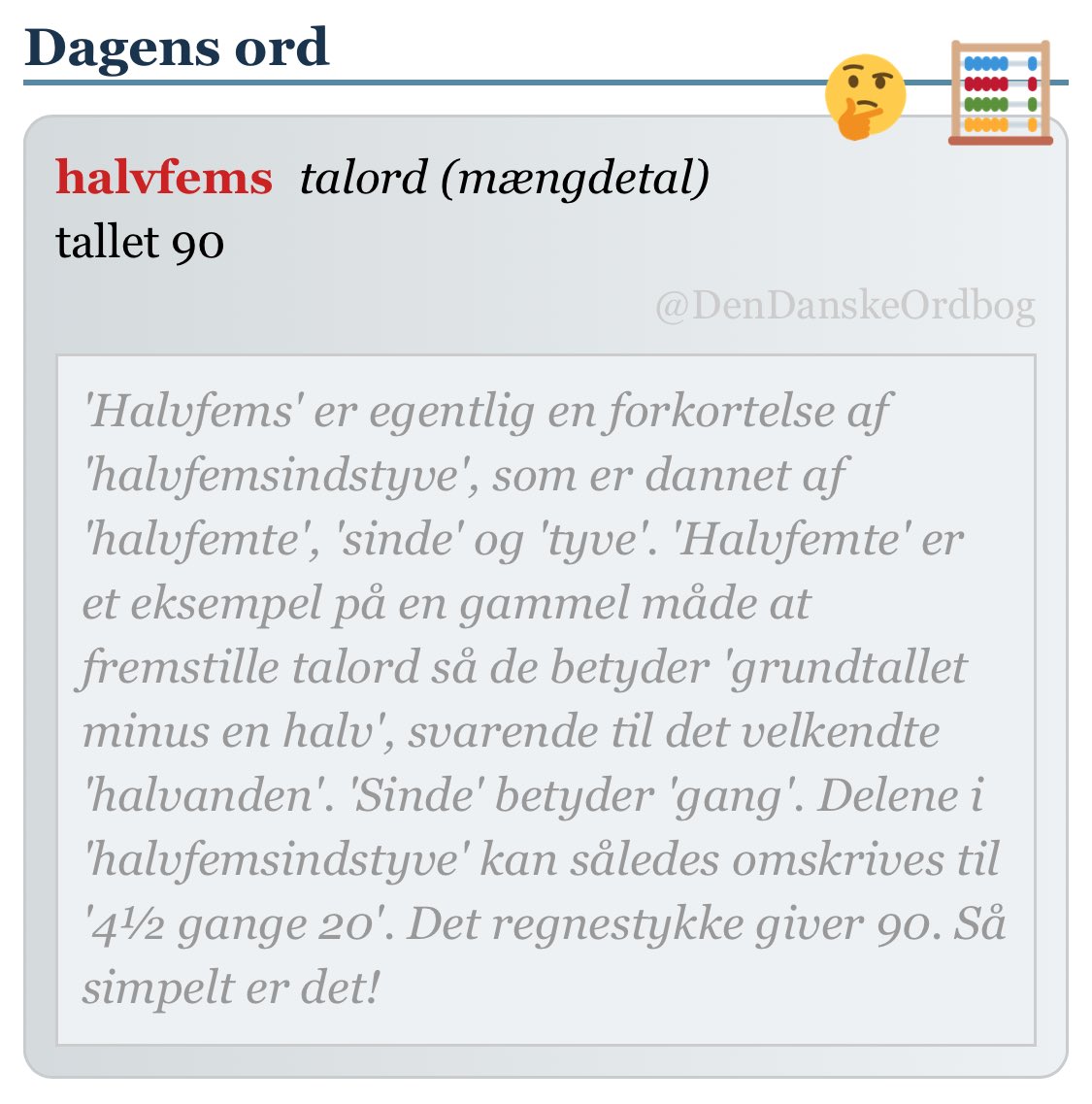 DenDanskeOrdbog's tweet photo. #talord #regnestykker #niti #dksprog #dkmat #sprognørd #ordordord #dagensord
https://t.co/vnqhv6UJIl https://t.co/ep0csYP8u3
