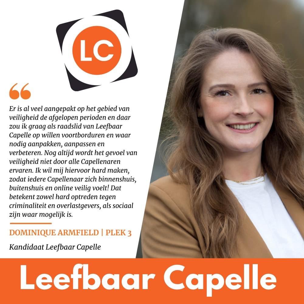 De kandidaten van Leefbaar Capelle stellen zich graag voor! Vandaag staat Dominique Armfield in de spotlight. Benieuwd naar onze andere kandidaten? Kijk dan nu op onze website: leefbaarcapelle.nl/kandidaten-202…