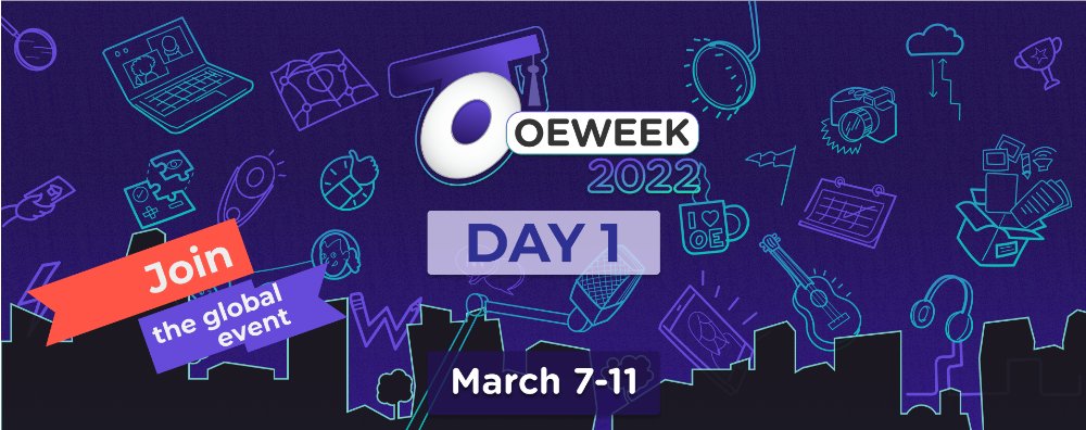 OpenEdGlobal's tweet photo. #oeweek 2022 : Day 1! 

36 #opened activities from #India, #Estonia, #Moldavia, #Romania, #Netherlands, #Switzerland and #Poland to #Canada and the US. 

70 new and exciting #OERs to explore

 – and so many fun things to do and learn. Join us! 
https://t.co/zZluoF70nb https://t.co/e6SXUiQqY2