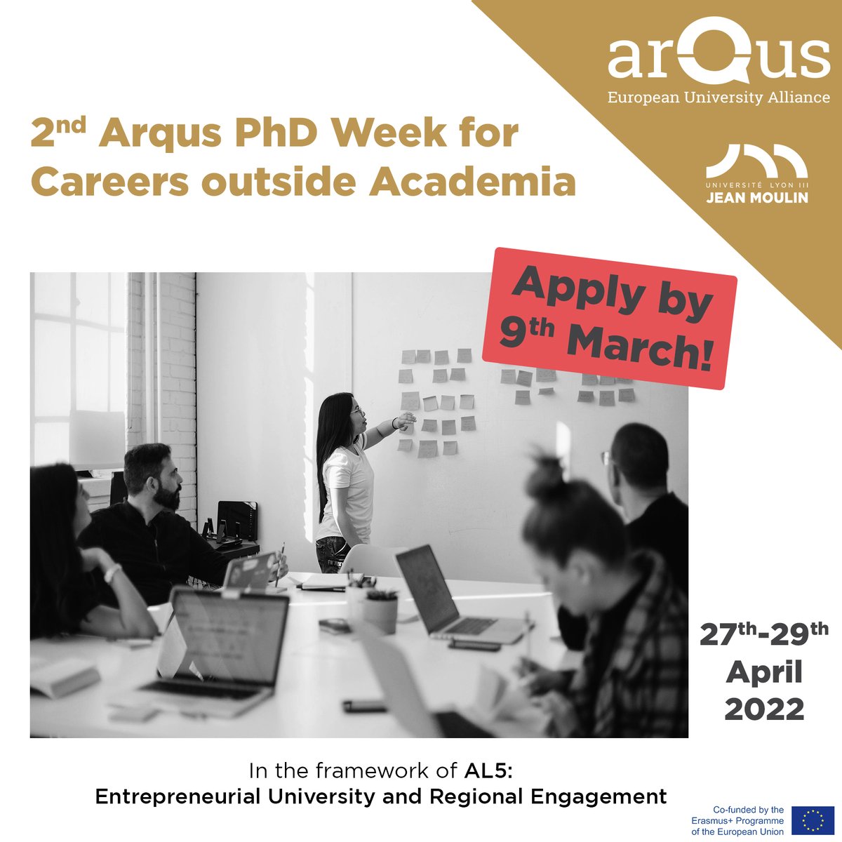 ArqusAlliance's tweet photo. 📢The application deadline to participate in the 2nd #ArqusPhDWeek for Careers outside Academia" is 9th March! Register and boost your #career prospects beyond the university context.
👉https://t.co/IJpH1eu5I4
#ArqusAL6 #EntrepreneurialUniversity #ArqusAL5 https://t.co/0Bv3JgaPns