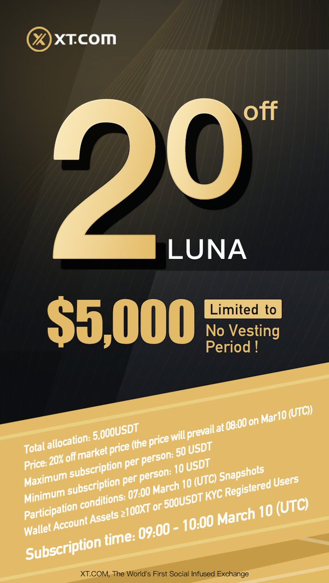 xtlaunchpad's tweet photo. #DiscountSubscription is LIVE with @xtstarter โค๏ธโ๐ฅ
๐ #luna is available to our members
๐ธ save ๐๐๏ผ
๐ช Where to buy: ๏ฟฝ๏ฟฝ๏ฟฝ https://t.co/A8DVTPfxJO
follow @xtstarter โ
in case you are missing out https://t.co/H1nLY1ZgAn