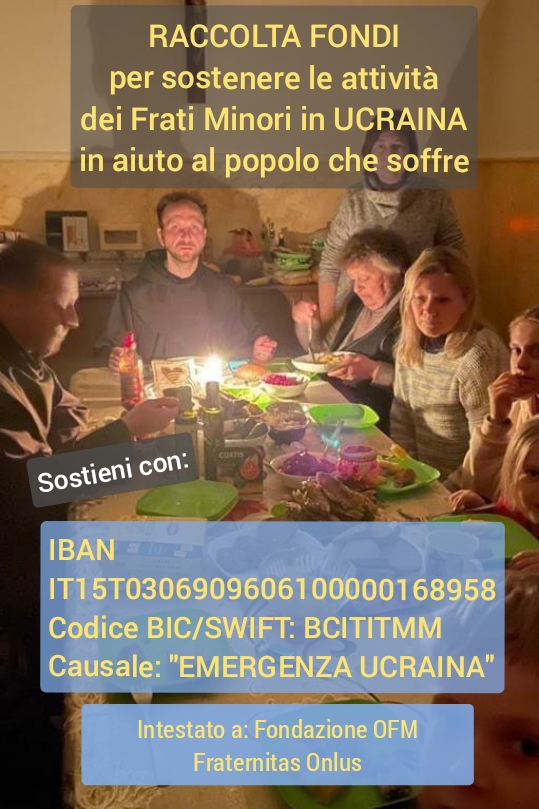 Vuoi sostenere i nostri frati in Ucraina impegnati nel sostegno delle popolazioni in guerra? 
Da oggi puoi farlo, il tuo sostegno, anche se piccolo è prezioso!
#UkraineRussianWar #HelpUkraine #DonateUkraine