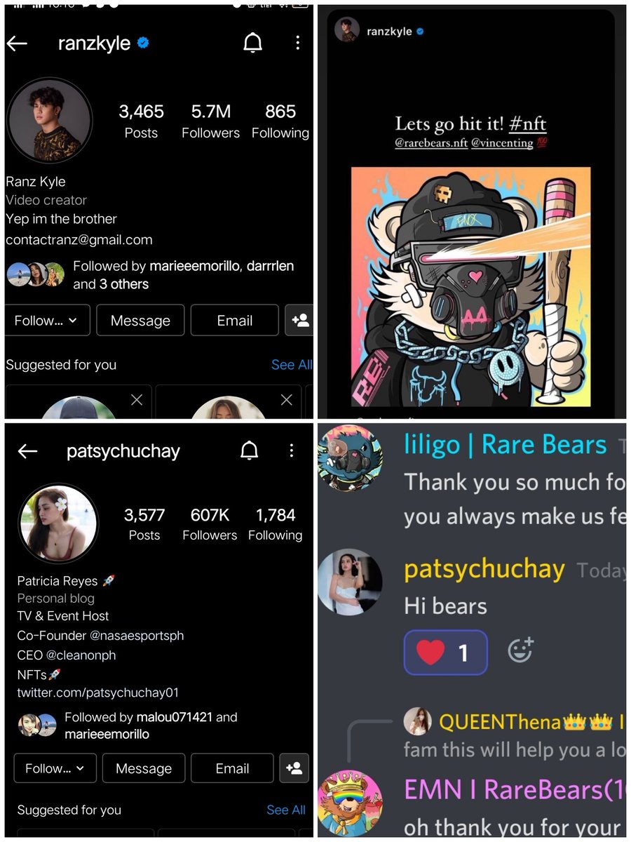 JamlovesNFTs's tweet photo. SPOTTED TWO FAMOUS PH CELEBRITIES LOVIN' IN OUR HYPED COMMUNITY 'RARE BEARS'. ❤️💛❤️💛
@ranzkyle @EnoxArt @BearsRare
@MateuszNieradko @NikuuuTensei

#LFG 🚀
#WAGMI
#RAREBEARS
#ENOXARTS

ID: PHARSA I RARE BEARS #6325
Join us: https://t.co/Bs798o7B47 https://t.co/cBdJYFB4fE