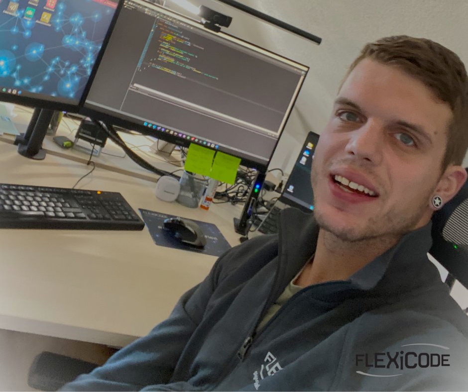 FlexicodeGmbh's tweet photo. FLEXiCODE ist IHK-Ausbildungsbetrieb 2022. Unser Azubi Andi steht gerade kurz vor seiner Zwischenprüfung zum Fachinformatiker für Anwendungsentwicklung. Darum drücken wir dir ganz fest die Daumen, Andi :)

#flexicode #ihk #jobs #karriere #GoTeam #GoFlexi https://t.co/NJ07y2gElL