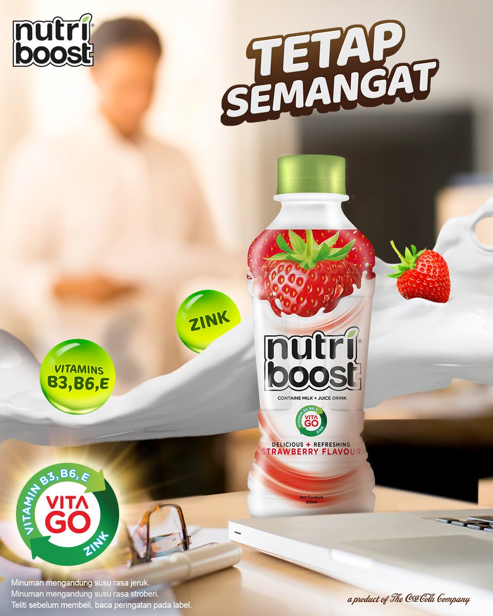 Banyak yang mesti dikerjain hari ini dan semangatmu ngga boleh kendor. Cobain deh NUTRIBOOST yang enak dengan kandungan B3, B6, E dan Zink bantu kamu jalanin hari dengan #TetapSemangat.

Tersedia dalam rasa stroberi dan jeruk.