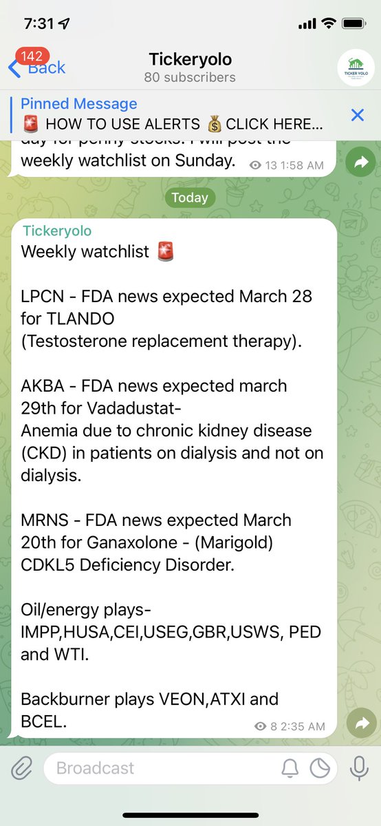tickeryolo's tweet photo. Weekly watch 👁 LIST
قائمة متابعة الاسهم لهذا الاسبوع 🚀 🔥 

$LPCN
$AKBA
$MRNS

Oil energy sector is on 🔥 
اسهم شركات الطاقة (النفط) 🔥 
$IMPP
$HUSA
$CEI
$BCEL https://t.co/PyRA5jr5JB