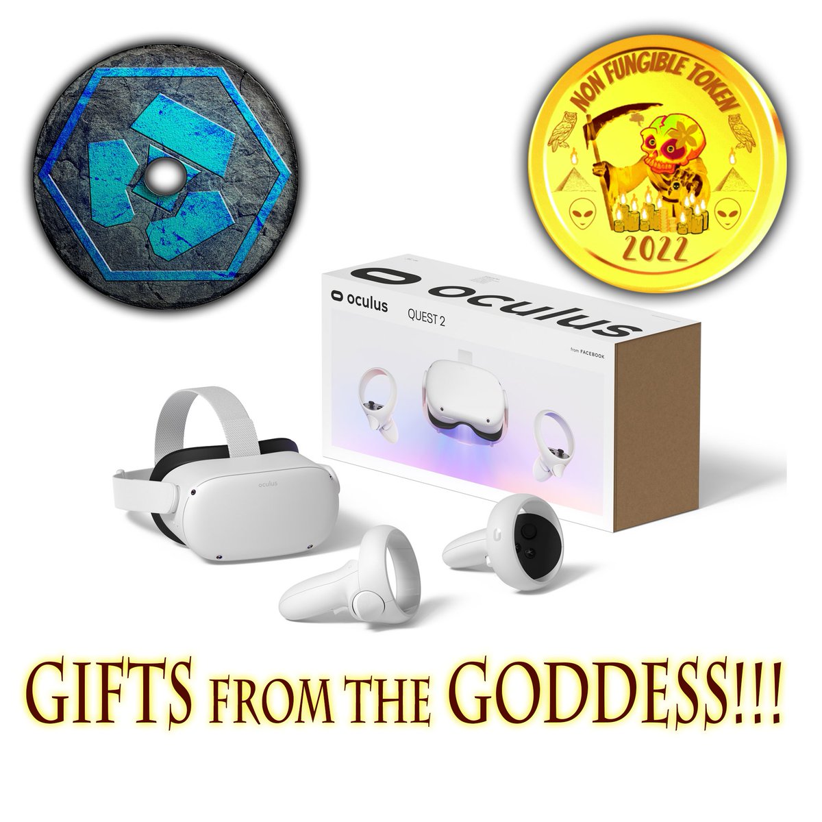 Mp9TokenDev's tweet photo. π¨OCULUS QUEST 2π¨
Gifts From the Goddess is BACK!!
Starting with, oh yes... The Oculus Quest 2!!!
**Check the link below for official entry rules**
https://t.co/Y64ZCOru2eβ¦
#cro #crofam #cromagfam #cronos #cryptocomnft #cryptocurrency #Crypto #NFT #Contest #OculusQuest2 https://t.co/OcvHCsYSvT