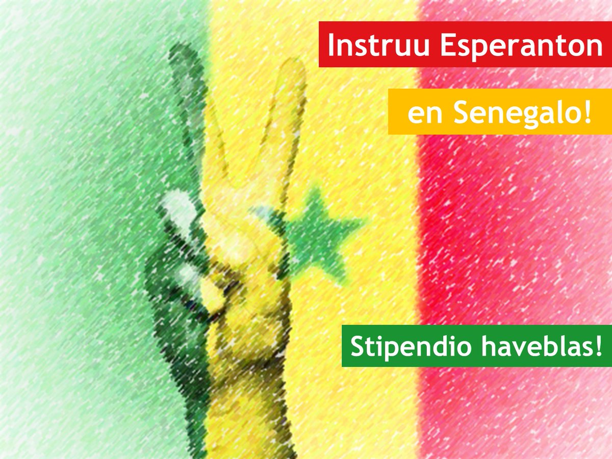 AfrikoEn's tweet photo. Ĉu vi kutimas instrui Esperanton, ĉu vi povas liberiĝi de septembro al decembro 2022 kaj pretas vojaĝi al Senegalo? 
Legu la alvokon por instrui kun stipendio en Dakaro: https://t.co/hPrJVj5WOC. https://t.co/EIdDMXnZyi