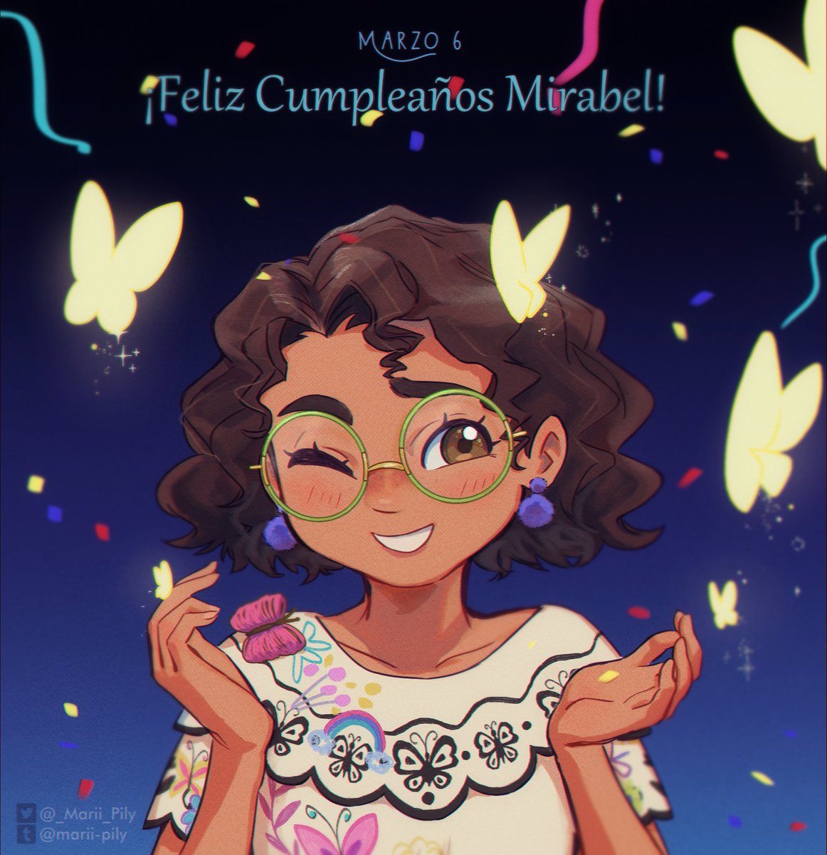 _Marii_Pily's tweet photo. Feliz cumple Mirabuuu 🦋✨
#encanto #mirabelmadrigal https://t.co/FeP3XQEEfK