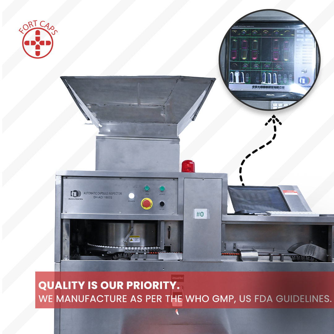 We are the first one in India to introduce Automatic Capsule Defect Identification System.

Our manufacturing unit has regulatory system requirements. 

This ensures consistency, uniformity, &amp; specifications.

All processes are done as per ISO 9001:2008, WHO GMP, US FDA.