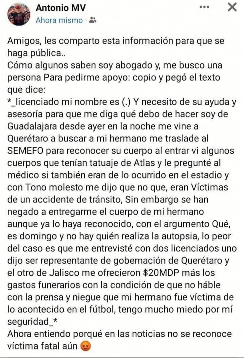 EscuchandoCHEN1's tweet photo. A qui esta la razón por el cual nadie está hablando de sus familiares caídos en la masacre de la Corregidora https://t.co/gOIwUpYBdC