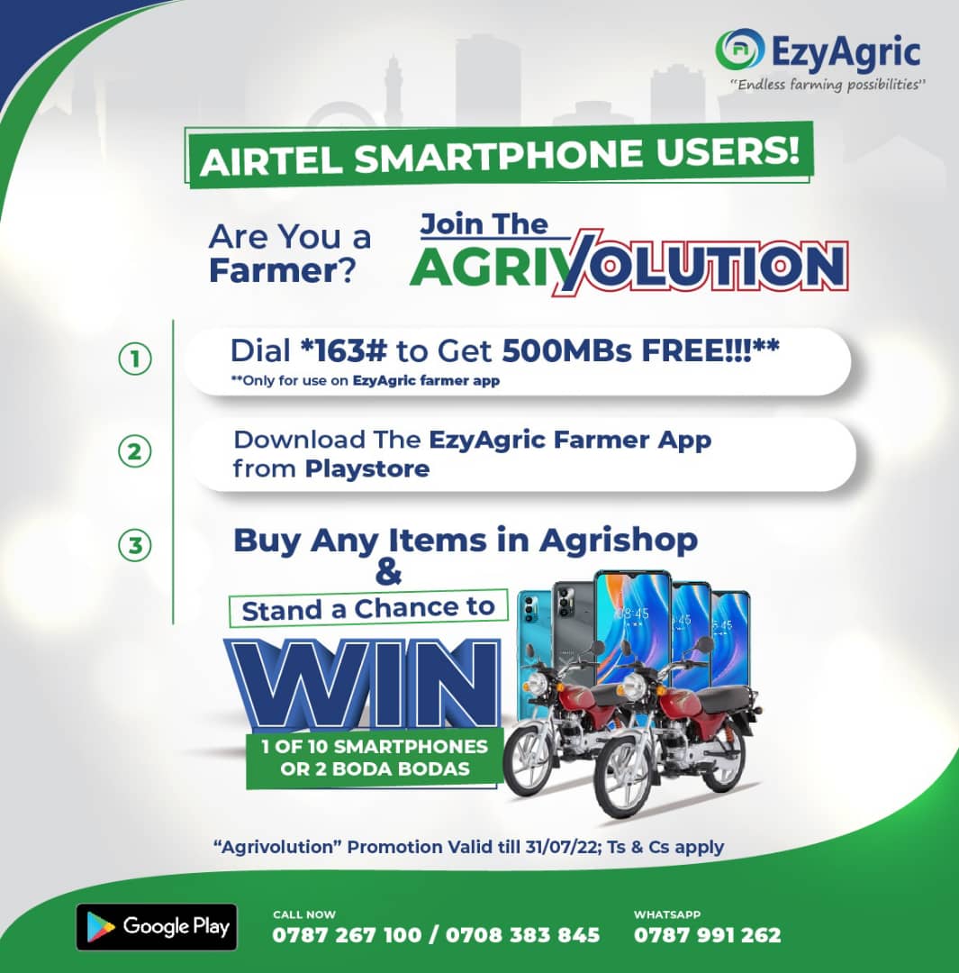 ezyagric's tweet photo. 📣📣 It's a New Week, Ready to Win?
It wasn't only in Soroti. It's County Wide.👍🏿
All you need to do is follow the steps on this poster & buy via the #EzyAgricOnline APP 👉🏿 https://t.co/R60S119McU to WIN. 🥳🎊
#EndlessFarmingPossibilities #FarmTheEzyWay #AgriVolution #Winning https://t.co/GCCOS9LfUq