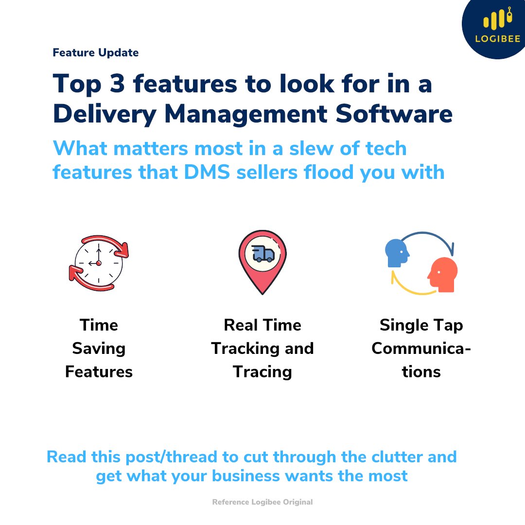logi_bee's tweet photo. 1️⃣ Software listing site Capterra lists 200 Delivery Management Software (DMS) products . Even though they have filters and feature comparison options, it can still get confusing. Here’s what to look for when you’re choosing a DMS
#deliverymanagementsoftware #logisticssoftware https://t.co/YlB8eSRMxV