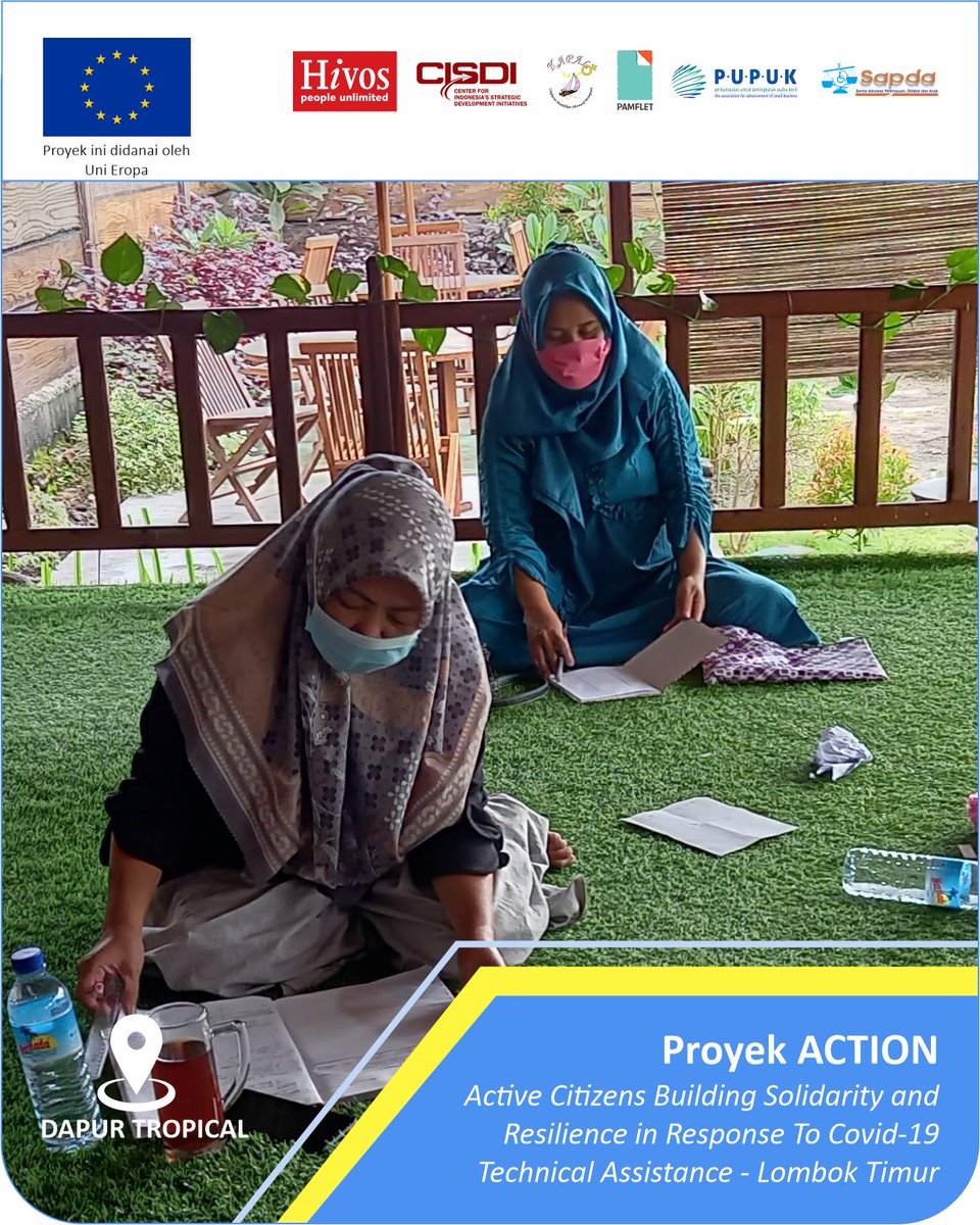 PUPUKNGO's tweet photo. [PROJECT #ACTION] 
Technical Assistance Bisnis dan Kewirausahaan di Lombok Timur sedang menghitung proyeksi keuangan yang dibantu oleh trainer
#TeamEurope #ACTIONlawanCOVID #solidarityresilience 
@uni_eropa @HivosROSEA @CISDI_ID 
@SAPDAJogja @_pamflet @KAPAL_Perempuan https://t.co/VLxNTGnCI4