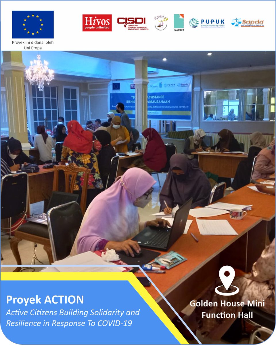 PUPUKNGO's tweet photo. [PROJECT #ACTION] 
Kegiatan Technical Assistance Bisnis dan Kewirausahaan yang dilaksanakan di Makassar pada tanggal 2-3 Februari 2022
#TeamEurope #ACTIONlawanCOVID #solidarityresilience 
@uni_eropa @HivosROSEA @CISDI_ID 
@SAPDAJogja @_pamflet @KAPAL_Perempuan https://t.co/LpD4b5KiYd