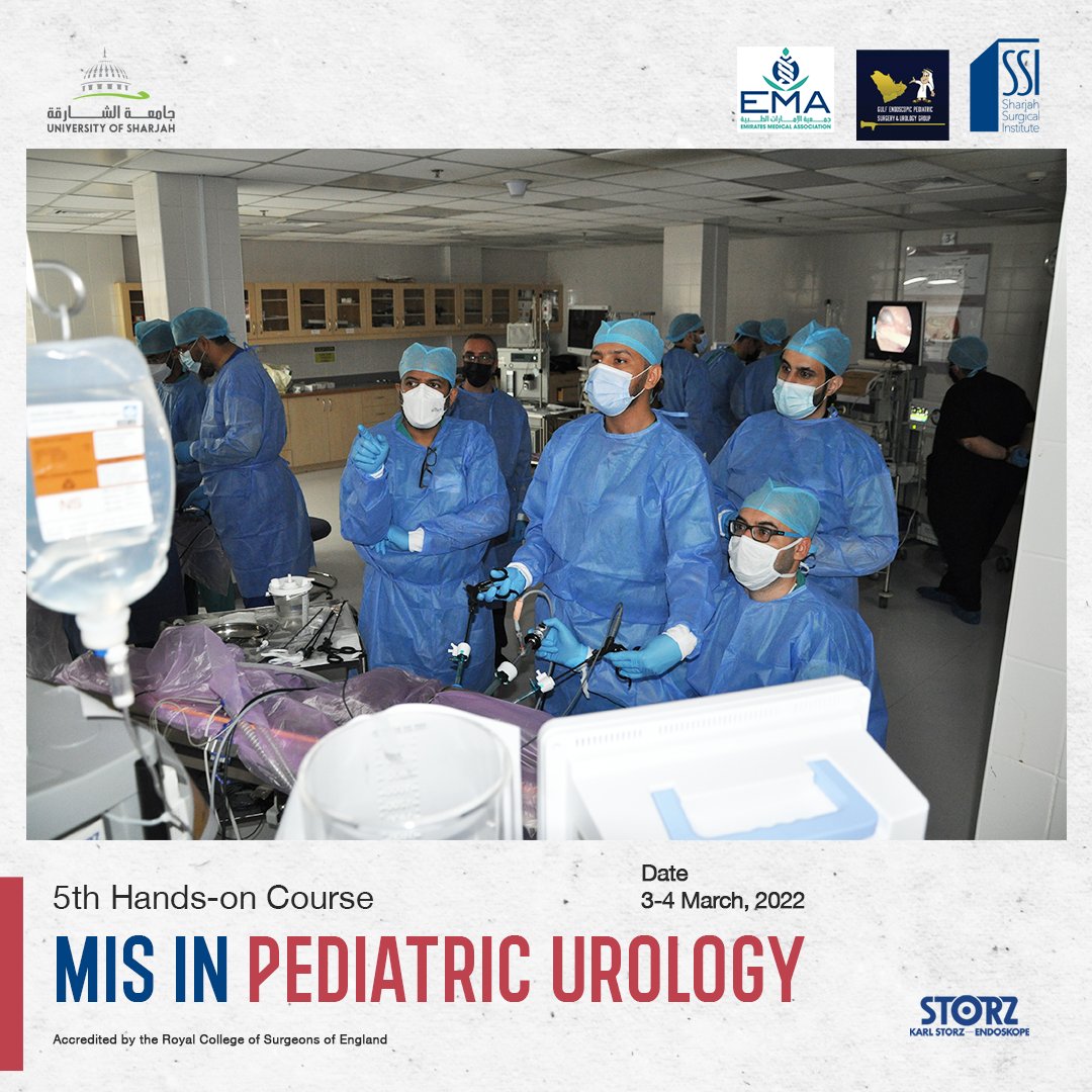 uos_cstc's tweet photo. Sharjah Surgical Institute, University of Sharjah organized 5th Hands-on course MIS in Pediatric Urology on 3-4 March, 2022.
We would like to thank the participants and faculty for making it a success!!
#pediatricurology #urologycourse #pediatric #surgicalcourse #animalcourse https://t.co/x6IA3LCqZx