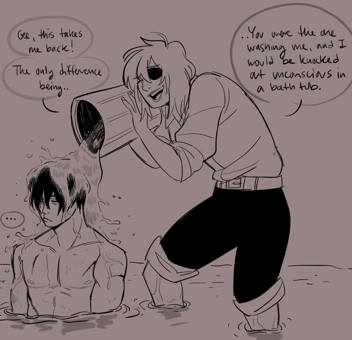 its late but heres jean + hange taking care of peepaw 