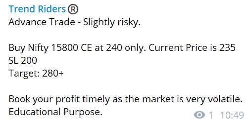 TrendRidersGrp's tweet photo. #TrendRiders took one trade on #Nifty. Target Achieved and Booked profit timely.🎯🎯🎯🎯
Here is the trade. 

Join us NOW &amp; EARN 👇
https://t.co/h4ulYMOjij

#TrendRiders
#StockMarketindia #investing #nifty50  #Niftybank #StockMarketUpdate 
#stocktips #Stockstobuy #sharemarket https://t.co/ctZGpkcoi7