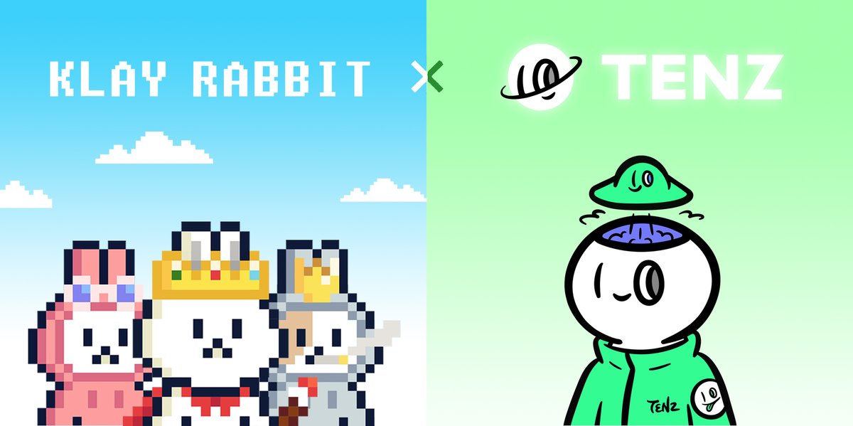 KlayRabbit's tweet photo. 🎉KlayRabbit x TENZ  파트너십 체결 및 이벤트🎉
클레빗과 텐즈가 파트너십을 체결했삐:)
TENZ는 텐즈는 캐릭터 라이선스 PFP 프로젝트다 삐!

[협업 내용]
1.양측 IP를 활용한 아트웍 콜라보
2.클레이튼 생태계 활성화
3.상호 마케팅 협력 https://t.co/FIqnY9vXHo