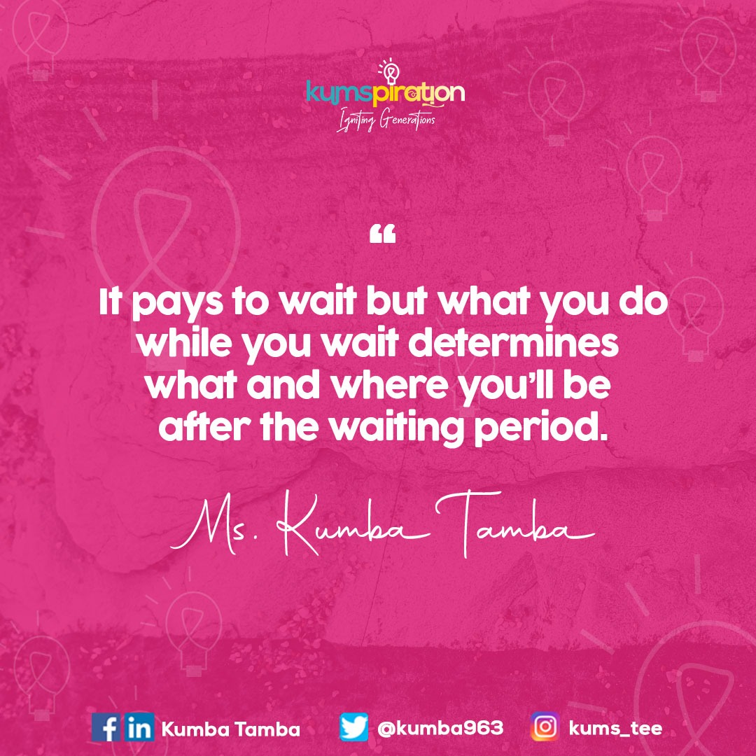kumba963's tweet photo. Start the week right with a dose of *Kumspiration*💫
What can you do while you wait?
What you do sets the pace for the future success you seek.
#waiting #MondayMotivation
#kumspiration #ignitinggenerations https://t.co/QB9gBCpeku