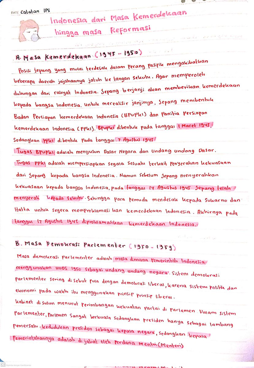 prettylovesse's tweet photo. catatan ips kelas 9 semester 2
materi tentang 
[indonesia dari masa kemerdekaan hingga masa reformasi] https://t.co/xMQYTWHsB3