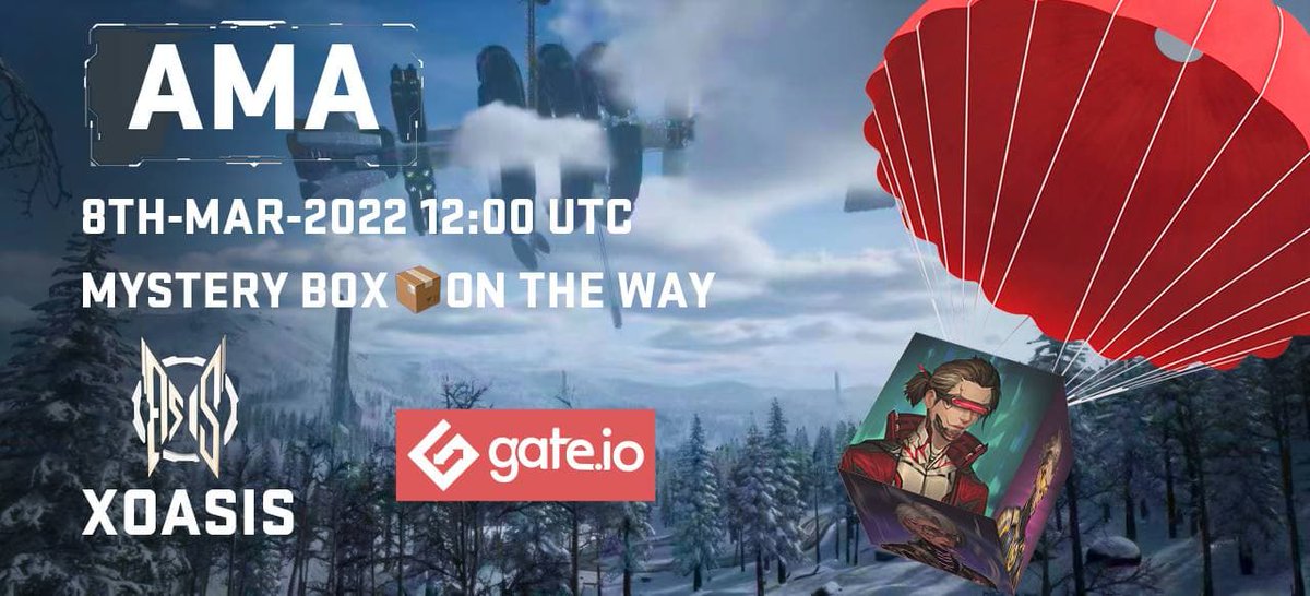 #GateNFTAMA  @Xoasis_MST

Guys~Don't miss the AMA with X-oasis tomorrow!

⏰Time: Mar 8th 12:00~13:00 UTC
✅Follow @Gate_Nft &amp; @Xoasis_MST 
✅LIKE&amp;RT&amp;TAG 3 friends
✅Join AMA discord.gg/PEsYywqw

🎁3 WL be giveaway for FOLLOW and RT!
#GiveawayNFT #Whitelist #NFTs